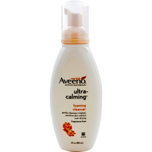 Aveeno, Active Naturals, Ultra-Calming, Foaming Cleanser, Fragrance Free, 6 fl oz (180 ml) فوائد