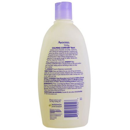 Aveeno, Baby, Calming Comfort Bath, Lavender & Vanilla, 18 fl oz (532 ml):جل الاستحمام, غس,ل جسم الطفل