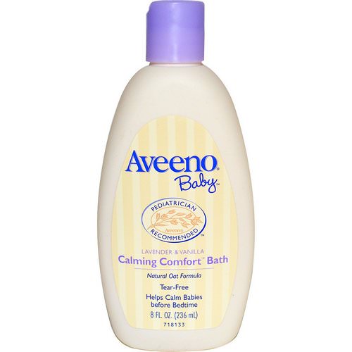 Aveeno, Baby, Calming Comfort Bath, Lavender & Vanilla, 8 fl oz (236 ml) فوائد