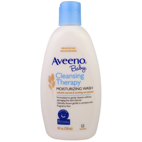 Aveeno, Baby, Cleansing Therapy Moisturizing Wash, Fragrance Free, 8 fl oz (236 ml) فوائد