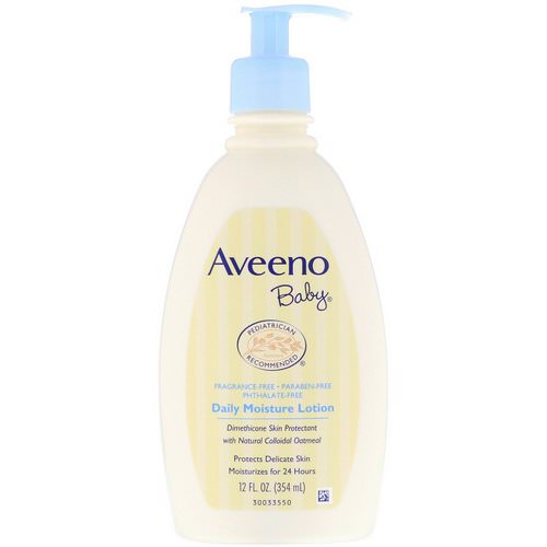 Aveeno, Baby, Daily Moisture Lotion, Fragrance Free, 12 fl oz (354 ml) فوائد