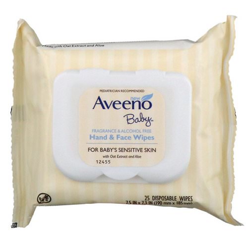 Aveeno, Baby Hand & Face Wipes, 25 Disposable Wipes فوائد