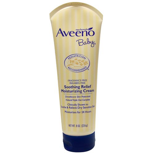 Aveeno, Baby, Soothing Relief Moisturizing Cream, Fragrance-Free, 8 oz (226 g) فوائد