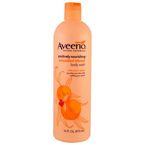 Aveeno, Positively Nourishing Antioxidant Infused Body Wash, White Peach + Ginger, 16 fl oz (473 ml) فوائد
