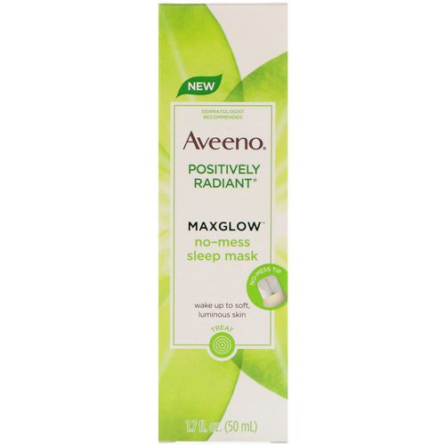 Aveeno, Positively Radiant, MaxGlow No-Mess Sleep Mask, 1.7 fl oz (50 ml) فوائد
