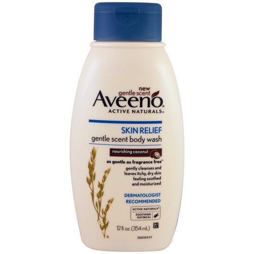 Aveeno, Skin Relief, Gentle Scent Body Wash, Nourishing Coconut, 12 fl oz (354 ml) فوائد