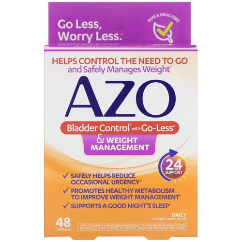 Azo, Bladder Control with Go-Less & Weight Management, 48 Capsules فوائد