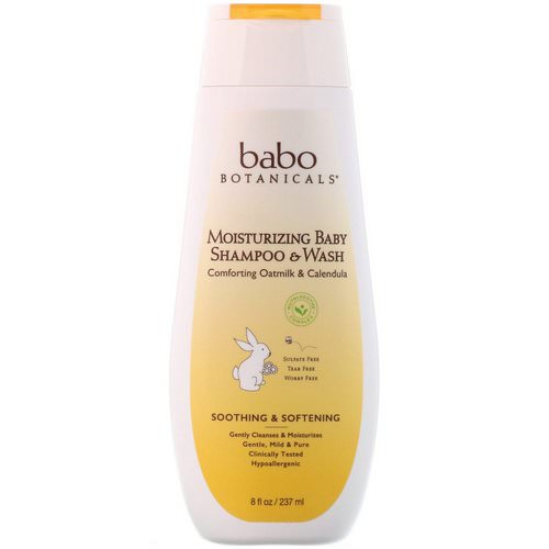 Babo Botanicals, Moisturizing Baby Shampoo & Wash, Oatmilk & Calendula, 8 fl oz (237 ml) فوائد