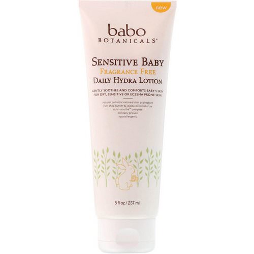 Babo Botanicals, Sensitive Baby, Daily Hydra Lotion, Fragrance Free, 8 fl oz (237 ml) فوائد