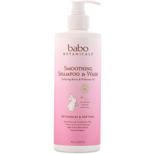 Babo Botanicals, Smoothing Shampoo & Wash, Softening Berry & Primrose Oil, 16 fl oz (473 ml) فوائد