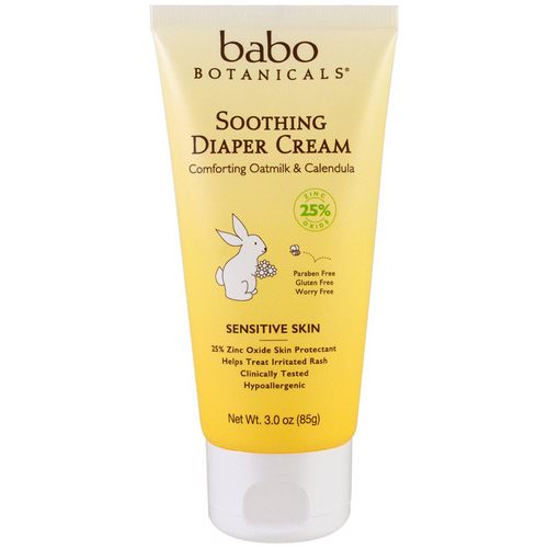Babo Botanicals, Soothing Diaper Cream, Comforting Oatmilk & Calendula, 3.0 oz (85 g) فوائد