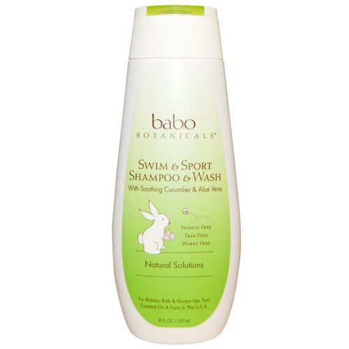 Babo Botanicals, Swim & Sport Shampoo & Wash, with Soothing Cucumber & Aloe Vera, 8 fl oz (237 ml) فوائد