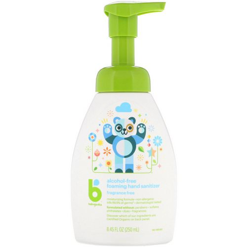 BabyGanics, Alcohol-Free, Foaming Hand Sanitizer, Fragrance Free, 8.45 fl oz (250 ml) فوائد