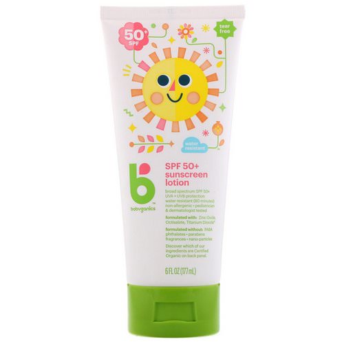 BabyGanics, Sunscreen Lotion, SPF 50+, 6 fl oz (177 ml) فوائد