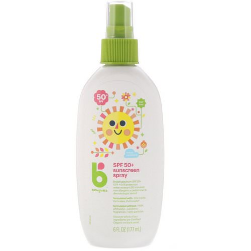 BabyGanics, Sunscreen Spray, 50+ SPF, 6 fl oz (177 ml) فوائد