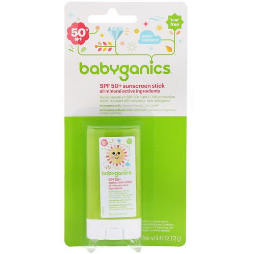 BabyGanics, Sunscreen Stick, SPF 50+, 0.47 oz (13 g) فوائد