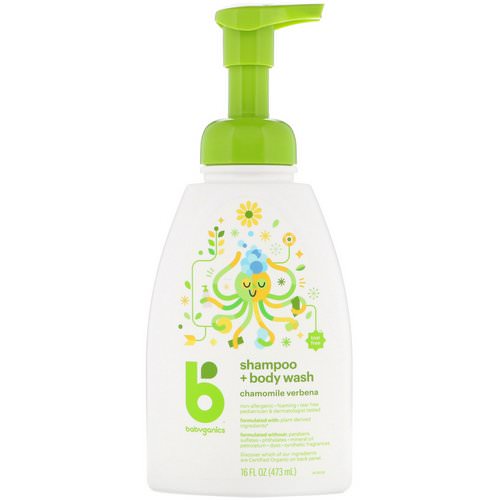 BabyGanics, Shampoo + Body Wash, Chamomile Verbena, 16 fl oz (473 ml) فوائد