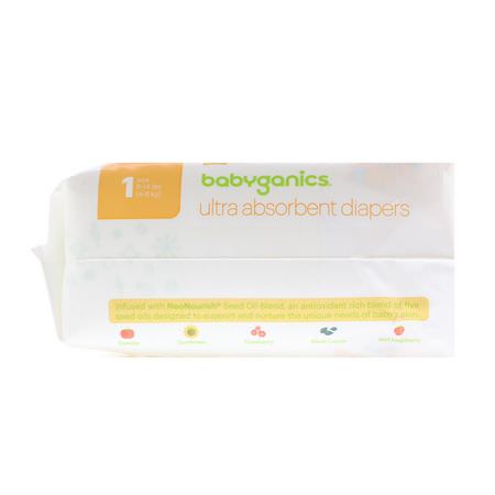 BabyGanics Disposable Diapers - حفاضات يمكن التخلص منها ,حفاضات أطفال