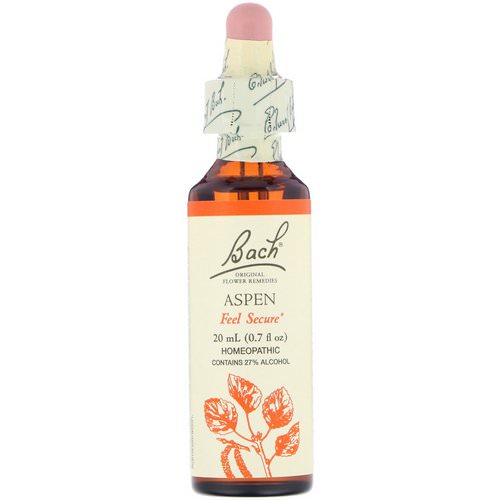 Bach, Original Flower Remedies, Aspen, 0.7 fl oz (20 ml) فوائد