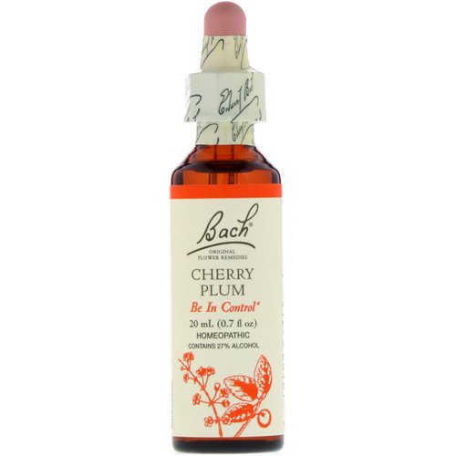 Bach, Original Flower Remedies, Cherry Plum, 0.7 fl oz (20 ml) فوائد