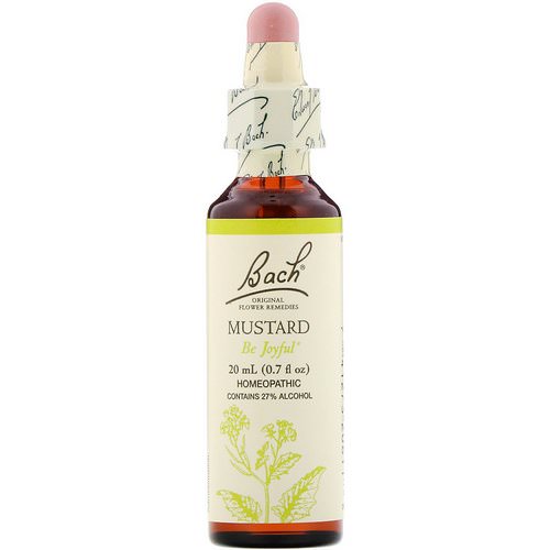 Bach, Original Flower Remedies, Mustard, 0.7 fl oz (20 ml) فوائد
