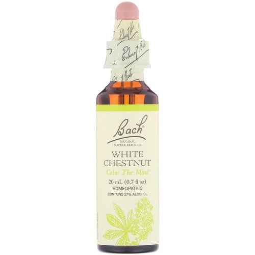 Bach, Original Flower Remedies, White Chestnut, 0.7 fl oz (20 ml) فوائد