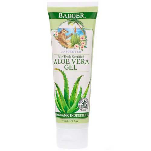 Badger Company, Aloe Vera Gel, Unscented, 4 fl oz (118 ml) فوائد