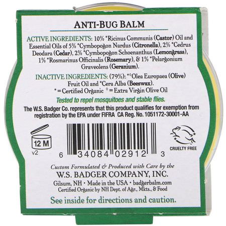 Badger Company, Anti-Bug Balm, Citronella & Rosemary, .75 oz (21 g):طارد الحشرات, علة