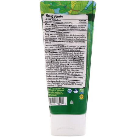 Badger Company, Anti-Bug Sunscreen, SPF 34 PA+++, Citronella & Cedar, 2.9 fl oz (87 ml):طارد الحشرات, علة