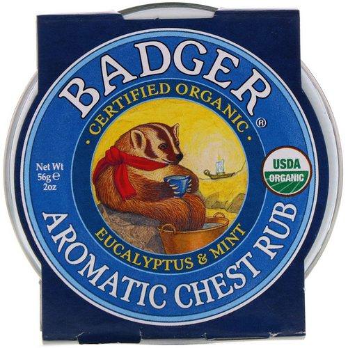 Badger Company, Aromatic Chest Rub, Eucalyptus & Mint, 2 oz (56 g) فوائد
