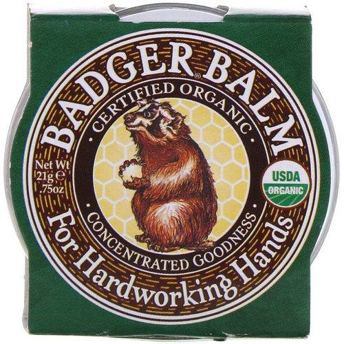 Badger Company, Badger Balm, For Hardworking Hands, .75 oz (21 g) فوائد