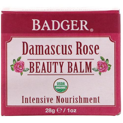 Badger Company, Organic, Beauty Balm, Damascus Rose, 1 oz (28 g) فوائد