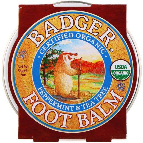 Badger Company, Foot Balm, Peppermint & Tea Tree, 2 oz (56 g) فوائد