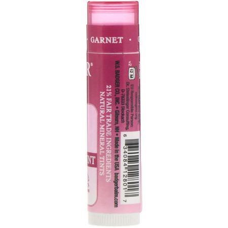 Badger Company, Mineral Lip Tint, Garnet, .15 oz (4.2 g):مل,ن, مرطب للشفاه