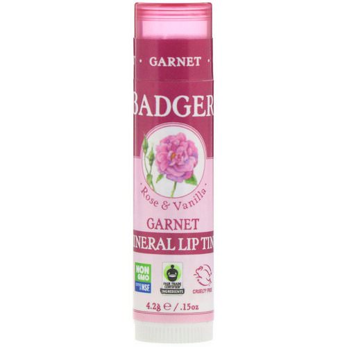Badger Company, Mineral Lip Tint, Garnet, .15 oz (4.2 g) فوائد