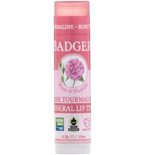 Badger Company, Mineral Lip Tint, Rose Tourmaline, .15 oz (4.2 g) فوائد