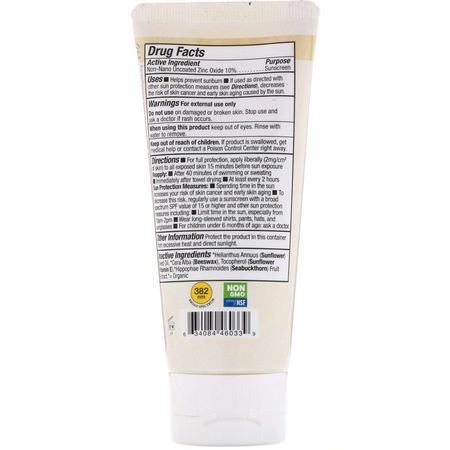 Badger Company, Natural Mineral Sunscreen Cream, Broad Spectrum SPF 15, Unscented, 2.9 fl oz (87 ml):Body Sunscreen
