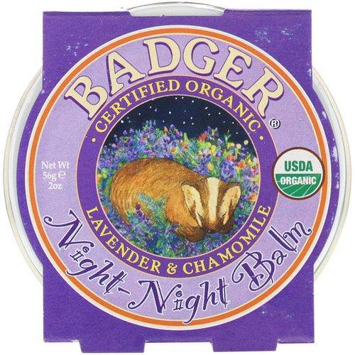 Badger Company, Organic, Night-Night Balm, Lavender & Chamomile, 2 oz (56 g) فوائد