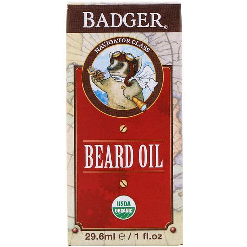 Badger Company, Organic Beard Oil, Navigator Class, 1 fl oz (29.6 ml) فوائد