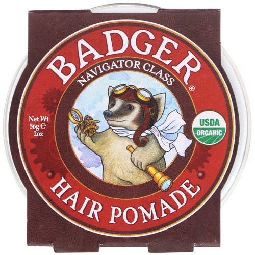Badger Company, Organic, Hair Pomade, Navigator Class, 2 oz (56 g) فوائد