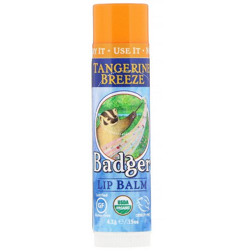 Badger Company, Lip Balm, Tangerine Breeze, .15 oz (4.2 g) فوائد