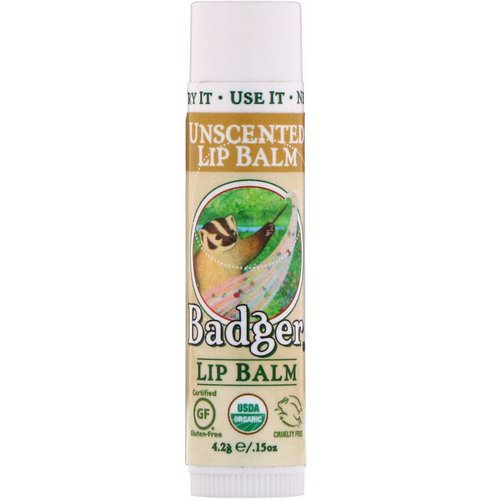 Badger Company, Organic Lip Balm, Unscented, .15 oz (4.2 g) فوائد