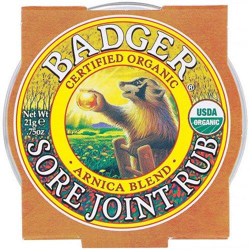 Badger Company, Organic, Sore Joint Rub, Arnica Blend, .75 oz (21 g) فوائد