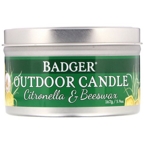 Badger Company, Outdoor Candle, Citronella & Beeswax, 5.9 oz (167 g) فوائد