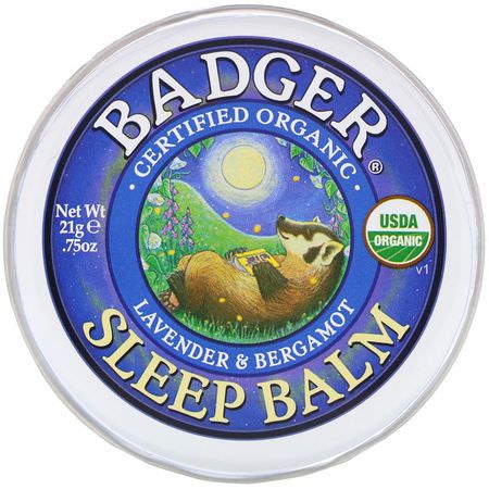 Badger Company Sleep Formulas Topicals Ointments - المراهم, الم,ضعية, الإسعافات الأ,لية, الن,م