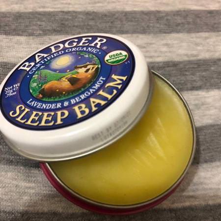 Badger Company, Organic, Sleep Balm, Lavender & Bergamot, .75 oz (21 g)
