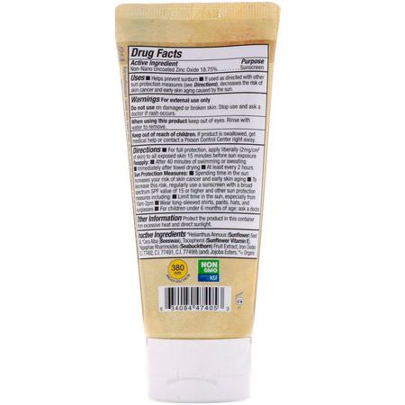 Badger Company, Tinted Mineral Sunscreen Cream, Broad Spectrum SPF 30, Unscented, 2.9 fl oz (87 ml):Body Sunscreen