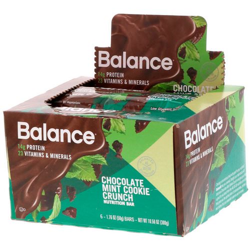 Balance Bar, Nutrition Bar, Chocolate Mint Cookie Crunch, 6 Bars, 1.76 oz (50 g) Each فوائد