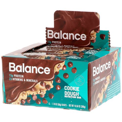 Balance Bar, Nutrition Bar, Cookie Dough, 6 Bars, 1.76 oz (50 g) Each فوائد