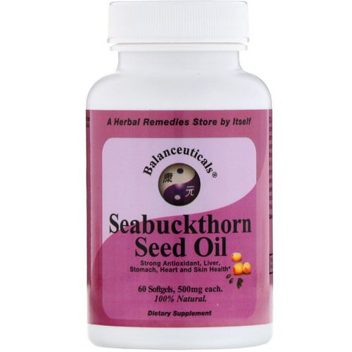 Balanceuticals, Seabuckthorn Seed Oil, 500 mg, 60 Softgels فوائد